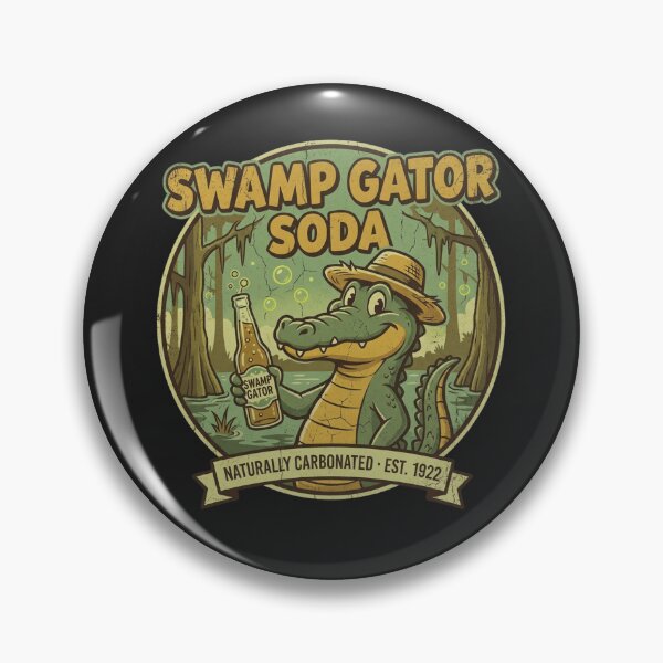 Item preview, Swamp Gator Soda – Vintage Retro Funny Alligator Soft Drink Label Design designed and sold by Street Warrior Clothing.
