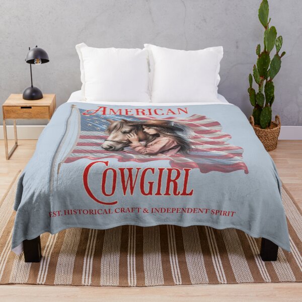 Item preview, American Cowgirl Western Heritage Patriotic Flag & Horse Art designed and sold by legacylivingshop.