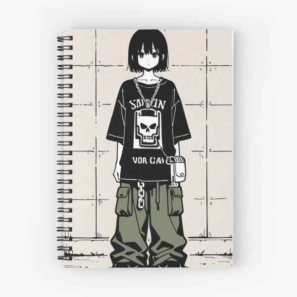 Item preview, Fashion - Man in Black Top Cargo Pants Chain Wallet Streetwear Anime Variant 6 designed and sold by AnimeShin.