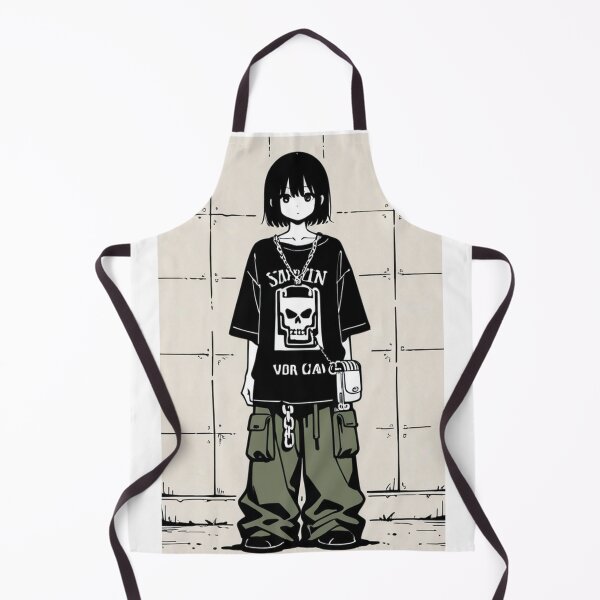 Item preview, Fashion - Man in Black Top Cargo Pants Chain Wallet Streetwear Anime Variant 6 designed and sold by AnimeShin.