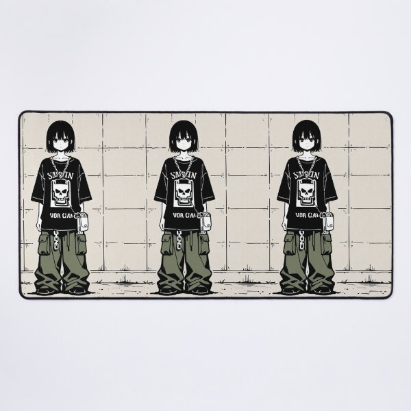 Item preview, Fashion - Man in Black Top Cargo Pants Chain Wallet Streetwear Anime Variant 6 designed and sold by AnimeShin.