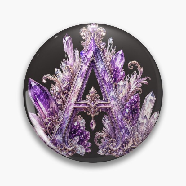 Item preview, Amethyst Crystal Letter A Monogram designed and sold by JustResultsCo.