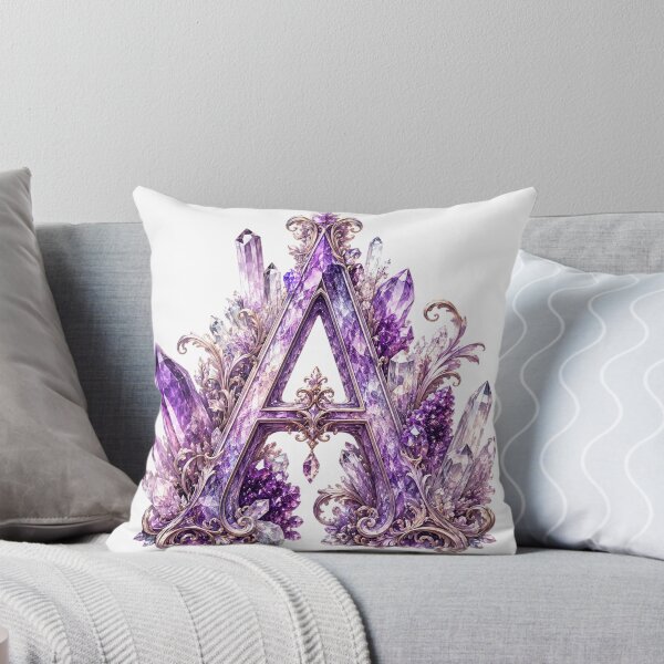 Item preview, Amethyst Crystal Letter A Monogram designed and sold by JustResultsCo.