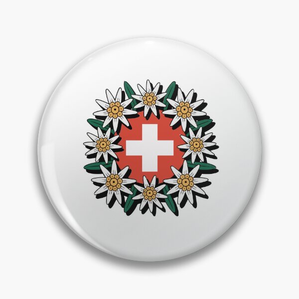 Item preview, Swiss Flag Edelweiss Alpine Hiker Design designed and sold by AntiqueImages.