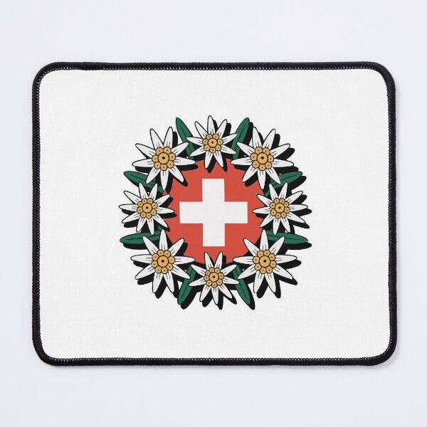 Item preview, Swiss Flag Edelweiss Alpine Hiker Design designed and sold by AntiqueImages.
