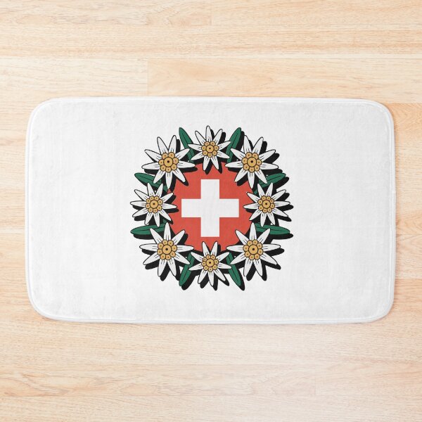 Item preview, Swiss Flag Edelweiss Alpine Hiker Design designed and sold by AntiqueImages.