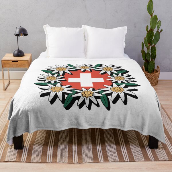 Item preview, Swiss Flag Edelweiss Alpine Hiker Design designed and sold by AntiqueImages.