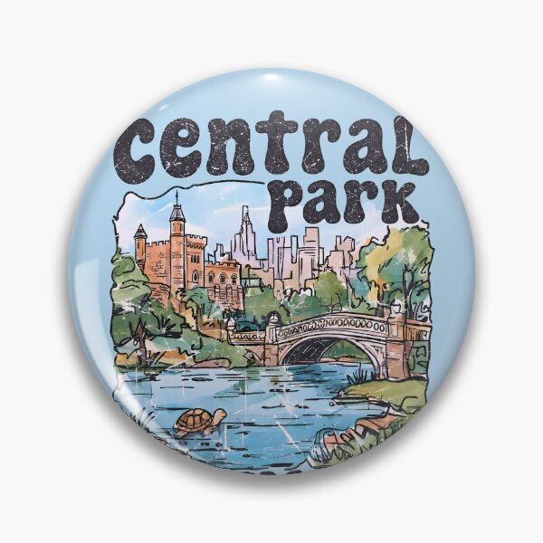 Item preview, Central Park NYC Cute Landscape Retro Skyline Background Turtle designed and sold by HowToCanadian.