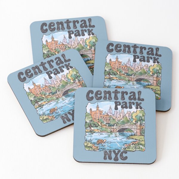Item preview, Central Park NYC Cute Landscape Retro Skyline Background Turtle designed and sold by HowToCanadian.