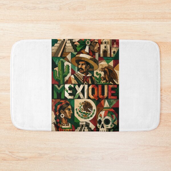 Item preview, Mexico Cubist Art Poster – Chichen Itza Day of the Dead Wall Art – ZK PRO designed and sold by zalakopro.