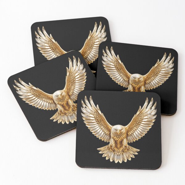 Item preview, Golden Chrome Eagle | Majestic Metallic Wings Ar designed and sold by Rawafi Art Studio.