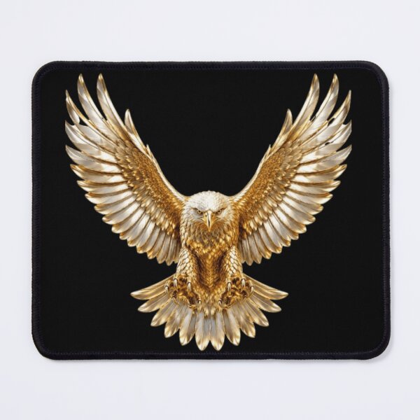 Item preview, Golden Chrome Eagle | Majestic Metallic Wings Ar designed and sold by Rawafi Art Studio.