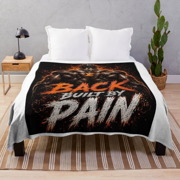 Item preview, BACK BUILT BY PAIN – YAYA ELITE Dark Gym Motivation Design designed and sold by YAYA ELITE STREETWEAR.