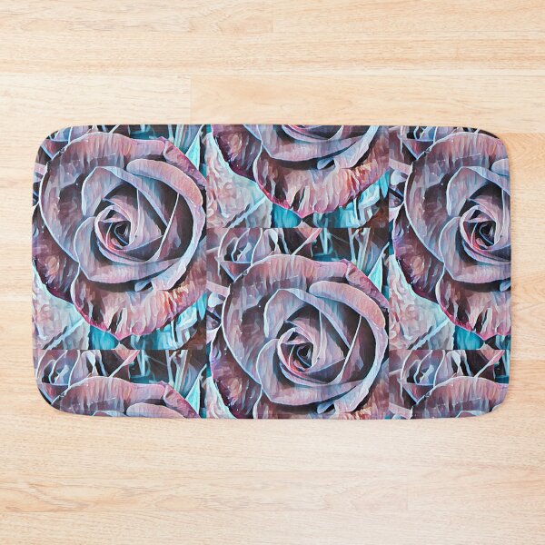 Item preview, Abstract Impressionist Rose Bouquet Teal and Mauve Digital Art designed and sold by BalkanBloom.