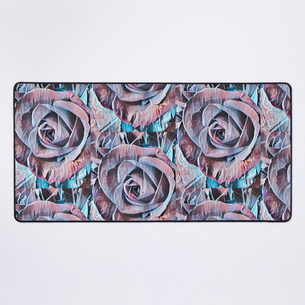 Item preview, Abstract Impressionist Rose Bouquet Teal and Mauve Digital Art designed and sold by BalkanBloom.