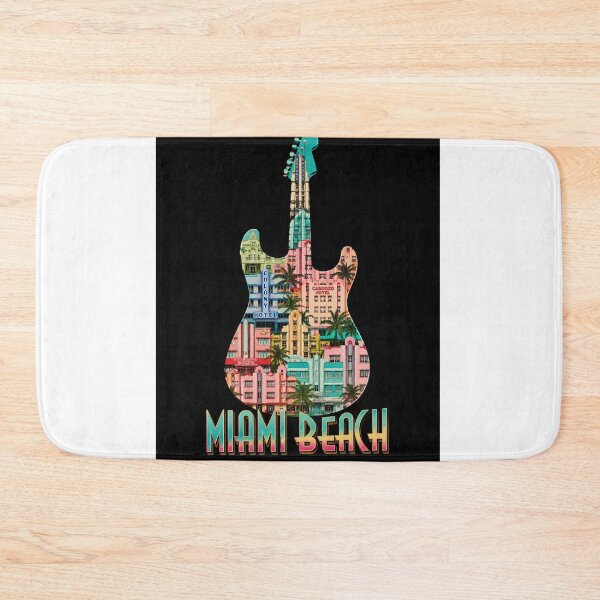 Item preview, Miami Beach Guitar Shirt - Art Deco Hotels Gift for Music Lovers designed and sold by UrbanPrintVibes.