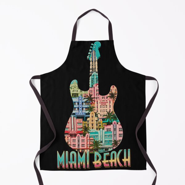 Item preview, Miami Beach Guitar Shirt - Art Deco Hotels Gift for Music Lovers designed and sold by UrbanPrintVibes.