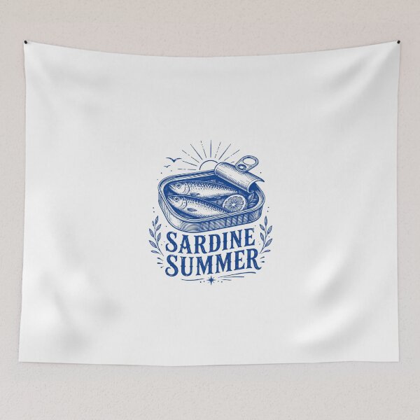 Item preview, Sardine Summer Coastal Tinned Fish Design designed and sold by itsmorabit.