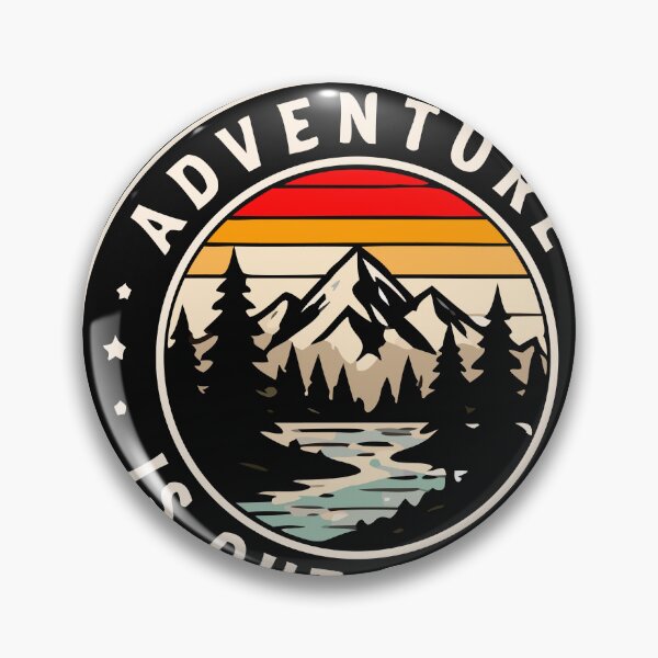 Item preview, Adventure Is Out There | Retro Mountain Explorer Badge Design designed and sold by FAFshop.