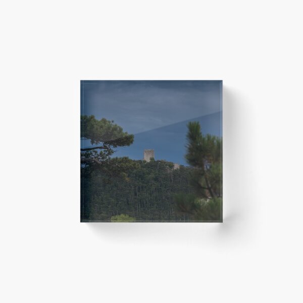 Item preview, Medieval Castle Tower on a Forested Hill designed and sold by EllenNortt.