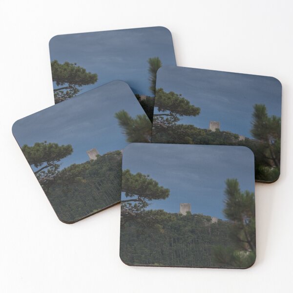 Item preview, Medieval Castle Tower on a Forested Hill designed and sold by EllenNortt.