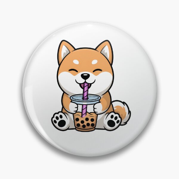 Item preview, Shiba Dog Drinking Boba Tea designed and sold by KD Merch.