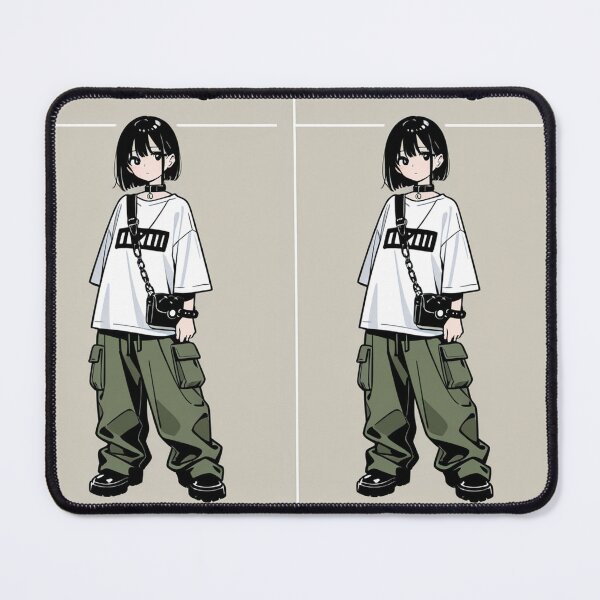 Item preview, Fashion - Man in Black Top Cargo Pants Chain Wallet Streetwear Anime designed and sold by AnimeShin.