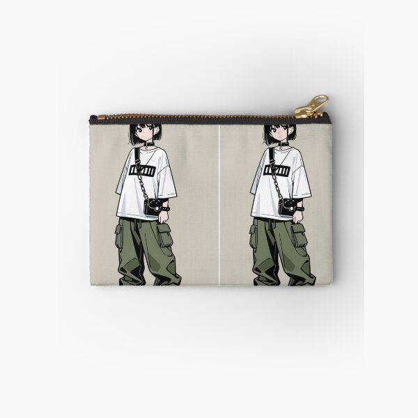 Item preview, Fashion - Man in Black Top Cargo Pants Chain Wallet Streetwear Anime designed and sold by AnimeShin.