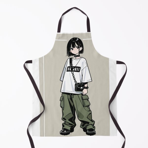 Item preview, Fashion - Man in Black Top Cargo Pants Chain Wallet Streetwear Anime designed and sold by AnimeShin.