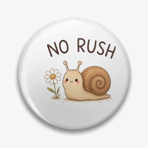 Item preview, No Rush – Cute Kawaii Snail Slow Living Design designed and sold by MotylekAnia.