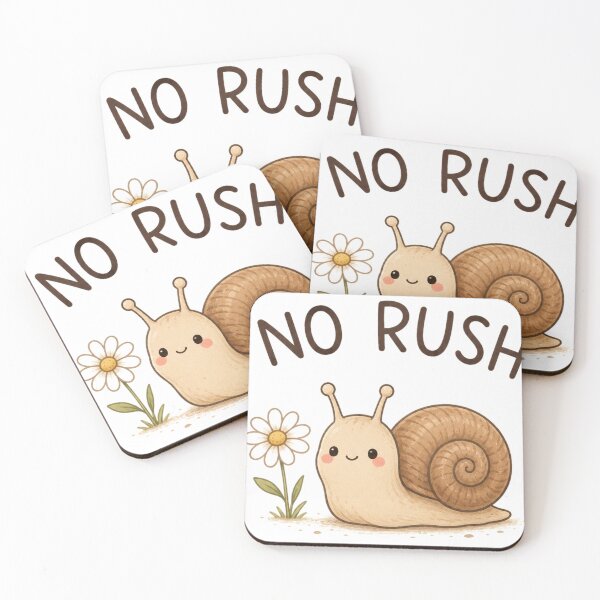Item preview, No Rush – Cute Kawaii Snail Slow Living Design designed and sold by MotylekAnia.