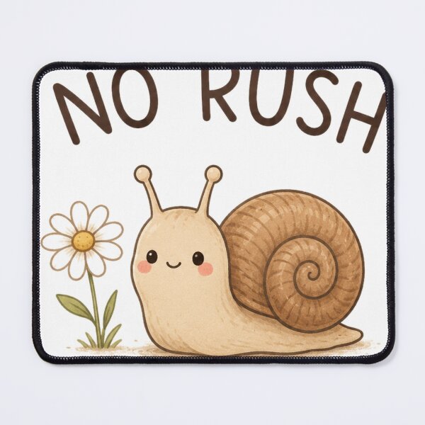 Item preview, No Rush – Cute Kawaii Snail Slow Living Design designed and sold by MotylekAnia.