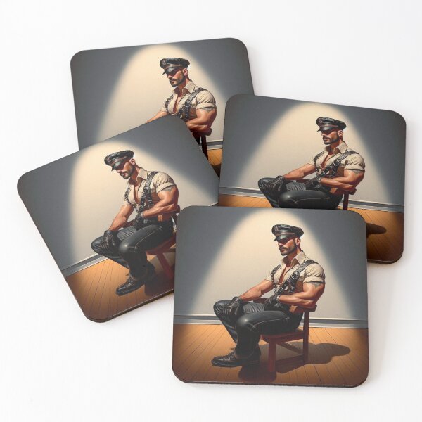 Item preview, Vintage Tom of Finland Clothing Tribute Acrylic – Spotlight on Sir Gay Bar Leather Daddy designed and sold by ItsAKinkThing.