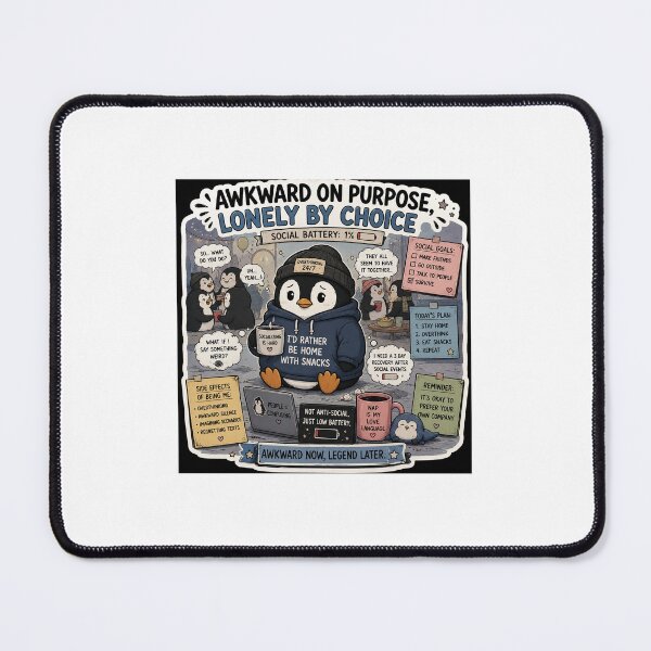 Item preview, Awkward Penguin Socially Exhausted Funny Introvert Meme Sticker designed and sold by RohitPrints.