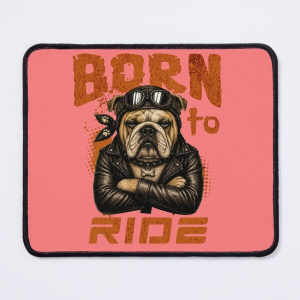 Item preview, Bulldog Biker Design – Born To Ride Funny Motorcycle Bulldog Gift designed and sold by PixelsPaws.