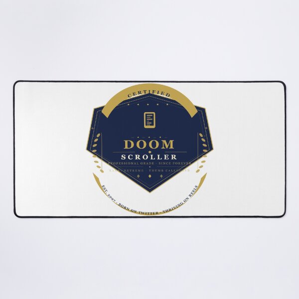 Item preview, Certified Doomscroller Badge — Funny Vintage Military Shield Sticker | Social Media Humor Gift designed and sold by Mega-Shopping.