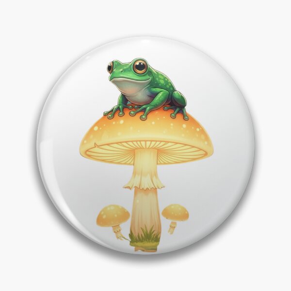 Item preview, Cute Frog on Mushroom Sticker | Enchanted Forest Animal Illustration designed and sold by MMK1SHOP.