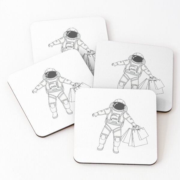 Item preview, Astronaut Running Errands in Space – Funny Surreal Space Graphic designed and sold by suhshops.