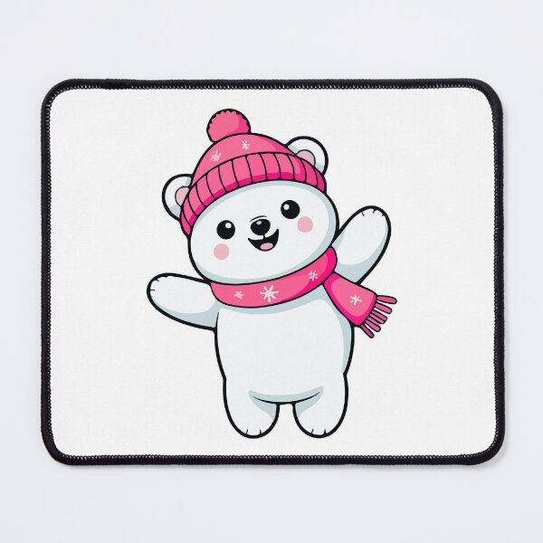 Item preview, Cute Kawaii Polar Bear Winter Sticker Transparent Background designed and sold by NadDot.