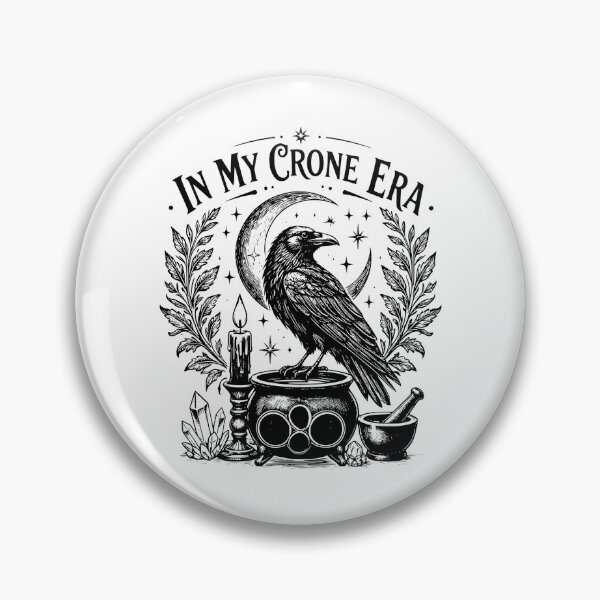 Item preview, In My Crone Era Raven Witch Vintage Gothic Moon Magic designed and sold by CutOutIdols.