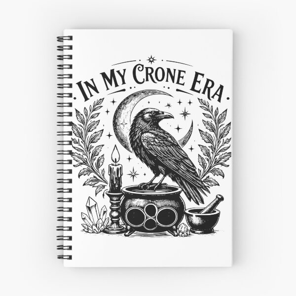 Item preview, In My Crone Era Raven Witch Vintage Gothic Moon Magic designed and sold by CutOutIdols.