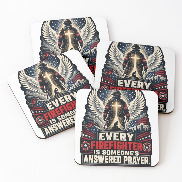 Item preview, Firefighter Angel Hero with Cross and Flag designed and sold by Squiggle Happy.
