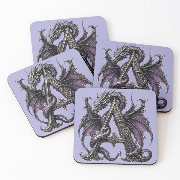 Item preview, Dragon Letter A Fantasy Monogram designed and sold by JustResultsCo.