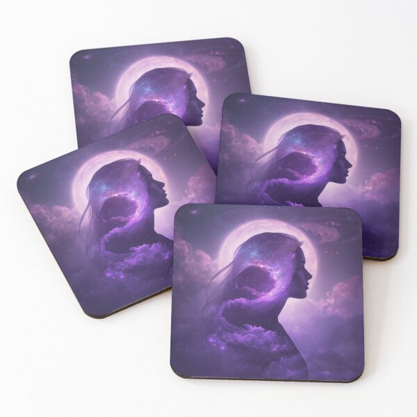 Item preview, Cosmic Soul Awakening | Mystical Purple Galaxy Woman Art designed and sold by MysticPurpleHue.