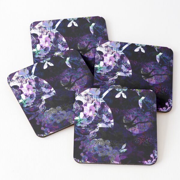Item preview, Midnight Botanical Vase – Amethyst Edition | Abstract Floral Collage Art designed and sold by BatNature.