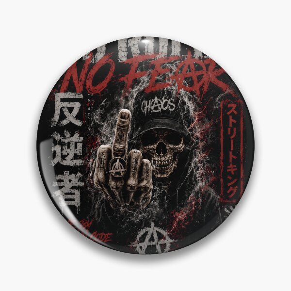 Item preview, No Rules No Fear - Anarchist Skull & Middle Finger | Dark Streetwear Grunge designed and sold by saamessart.