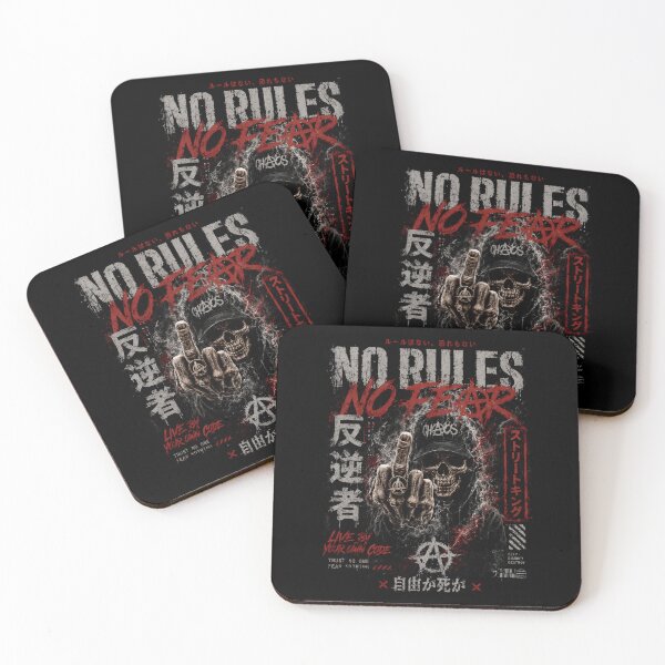 Item preview, No Rules No Fear - Anarchist Skull & Middle Finger | Dark Streetwear Grunge designed and sold by saamessart.