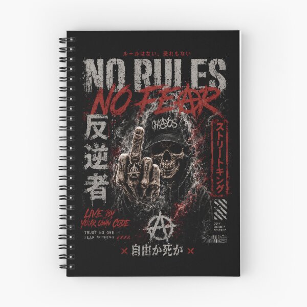 Item preview, No Rules No Fear - Anarchist Skull & Middle Finger | Dark Streetwear Grunge designed and sold by saamessart.