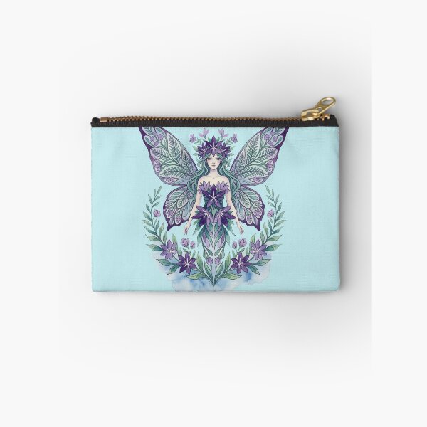 Item preview, Stylized faerie in purple and jade, on Turquoise designed and sold by Faerieglen.