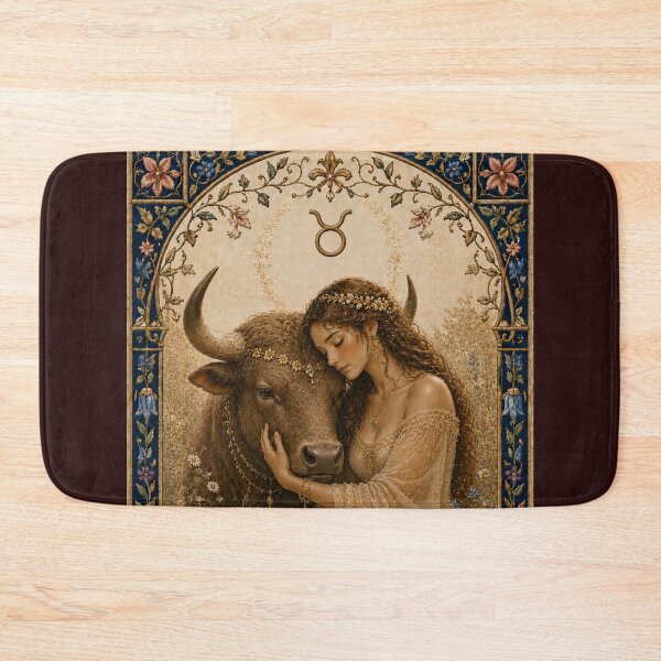 Item preview, Taurus Zodiac Maiden | Celtic Art | Medieval Fantasy Faux Embroidery Print  designed and sold by doinitzart.
